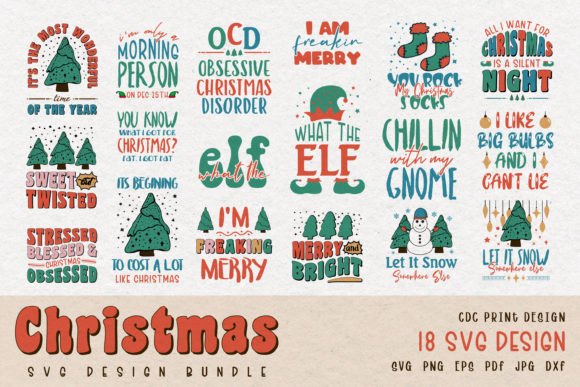Christmas SVG Bundle Graphics for Crafts