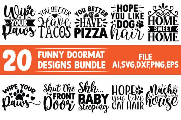Funny Doormat SVG Bundle for Graphics and Crafts