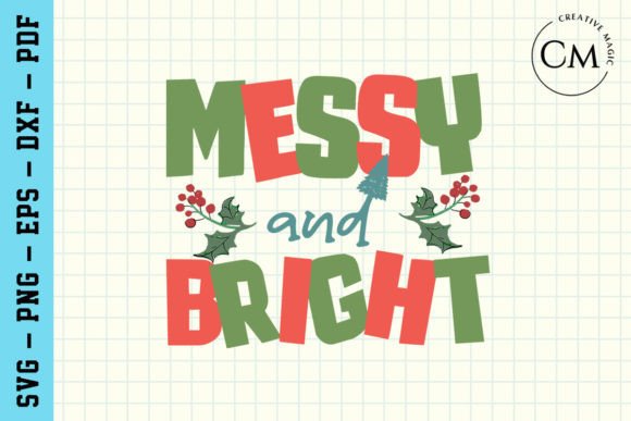 Messy and Bright Christmas Graphics for Crafts