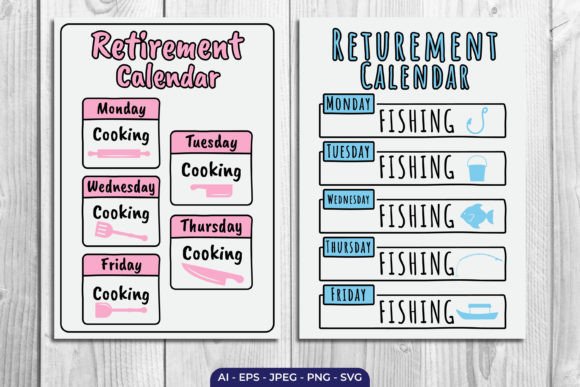 Retirement Funny Calendar Svg Graphics for Crafts