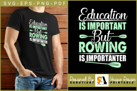 Rowing is Importanter Funny Design SVG for Graphics and Crafts