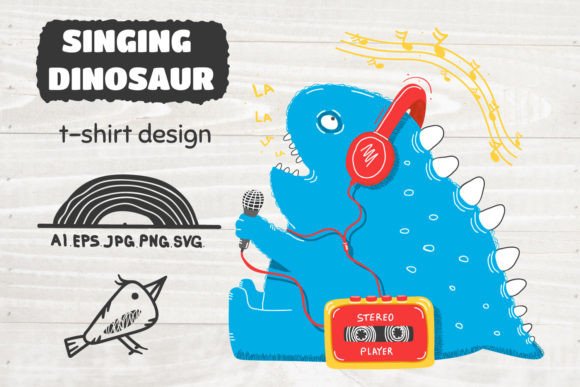 Singing Dinosaur SVG