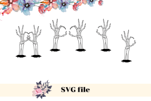 Skeleton Hand Halloween Graphic for Crafts
